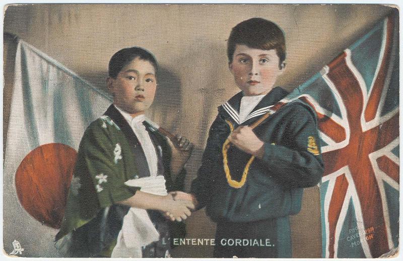 L'Entente Cordiale; Japanese and British boys and flags