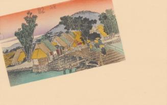 Design based on reproduction of: Hodogaya: Shinmachi Bridge (Hodogaya, Shinmachi-bashi), from the series Fifty-three Stations of the Tôkaidô Road (Tôkaidô gojûsan tsugi no uchi), also known as the First Tôkaidô or Great Tôkaidô