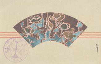 Poppies in a Fan Motif