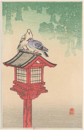 Two Pigeons on a Lantern