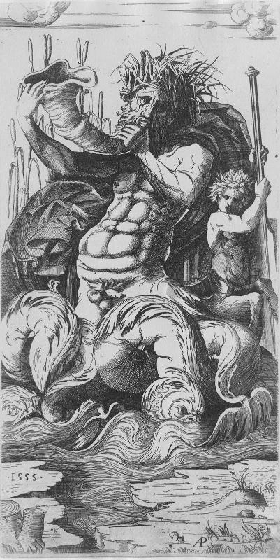 A Triton Blowing a Horn