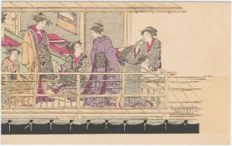 Courtesan and Attendants on Balcony