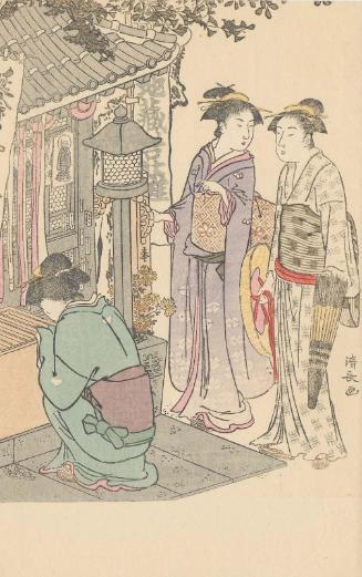 Woman Praying; reproduction of an unidentified print by Kiyonaga