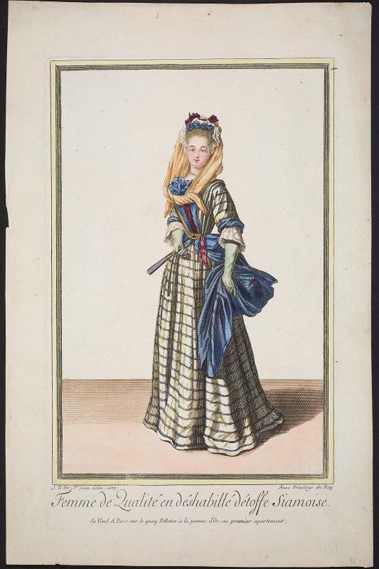 Femme de Qualité en déshabillé détoffe siamoise