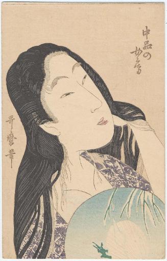Reproduction of: A Wife of the Middle Rank (Chûbon no nyôbô), from the series A Guide to Women's Contemporary Styles (Tôsei onna fûzoku tsû)