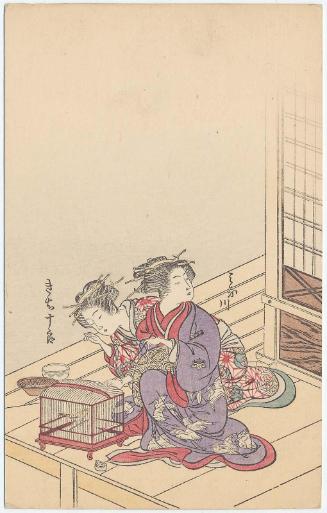 Courtesans Minagawa and Kichijûrô; reproduction of a print