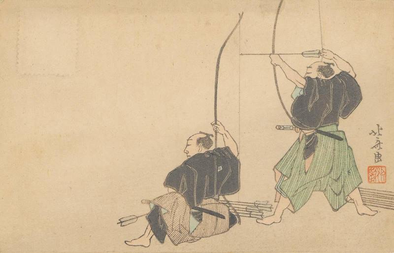 Archery, based on an unidentified design by Hokusai
