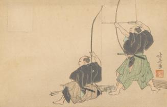 Archery, based on an unidentified design by Hokusai