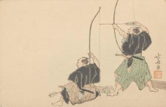 Archery, based on an unidentified design by Hokusai
