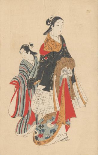 Courtesan and Kamuro in Genroku Style