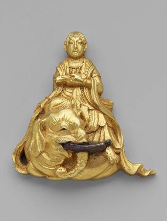 Kanamono or menuki in the form of Fugen Bosatsu seated on an elephant