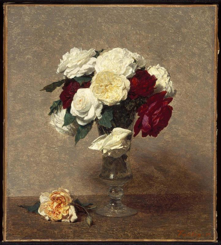 Roses in a Glass Vase