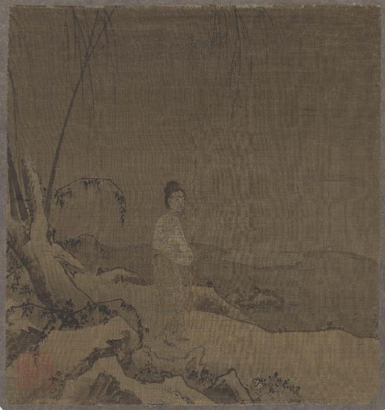Snowscape with a standing woman