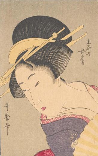 Reproduction of: A Wife of the Upper Rank (Jôbon no nyôbô), from the series A Guide to Women's Contemporary Styles (Tôsei onna fûzoku tsû)