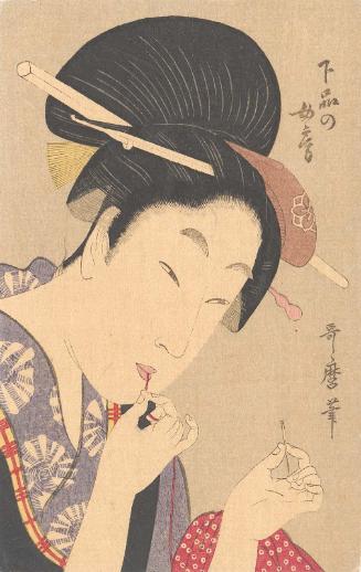Reproduction of: A Wife of the Lower Rank (Gebon no nyôbô), from the series A Guide to Women's Contemporary Styles (Tôsei onna fûzoku tsû)