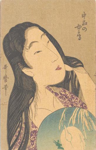 Reproduction of: A Wife of the Middle Rank (Chûbon no nyôbô), from the series A Guide to Women's Contemporary Styles (Tôsei onna fûzoku tsû)
