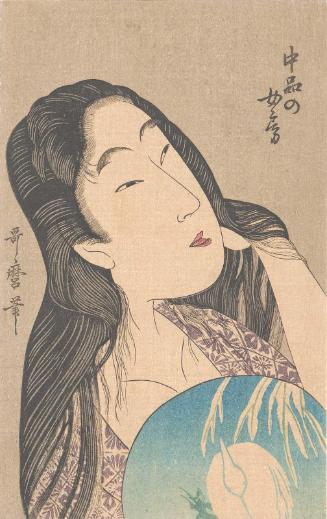 Reproduction of: A Wife of the Middle Rank (Chûbon no nyôbô), from the series A Guide to Women's Contemporary Styles (Tôsei onna fûzoku tsû)