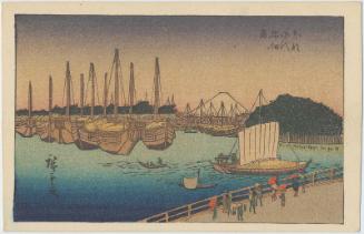 Reproduction of: Eitai Bridge and Tsukudajima in Edo (Tôto Eitaibashi Tsukudajima), from the series Thirty-six Views of Mount Fuji (Fuji sanjûrokkei)