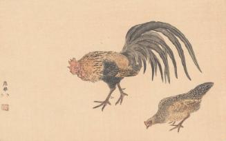 Rooster and Hen, based on a painting by Ôkyo