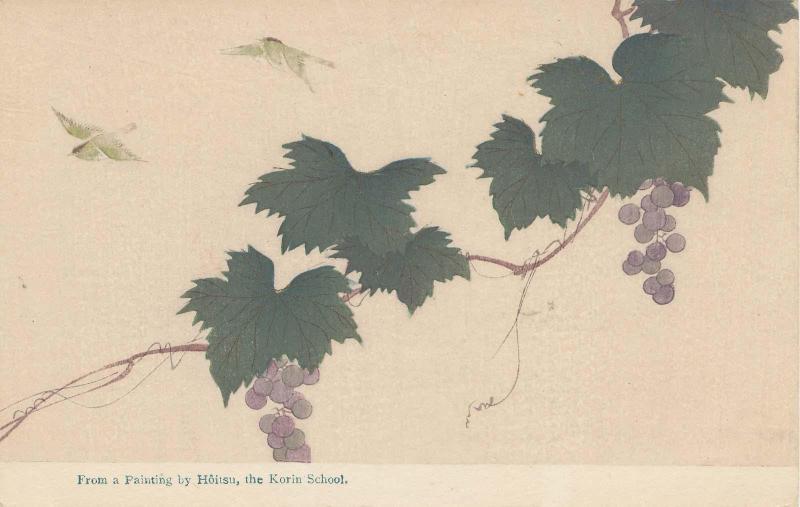 Birds and Grapevine, from a Painting by Hôitsu
