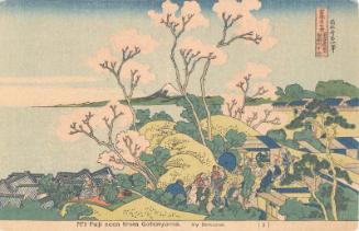 Reproduction of: Fuji from Goten-yama, at Shinagawa on the Tôkaidô (Tôkaidô Shinagawa Goten-yama no Fuji), from the series Thirty-six Views of Mount Fuji (Fugaku sanjûrokkei)
