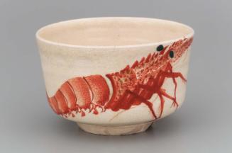 Tea bowl with design of spiny lobster