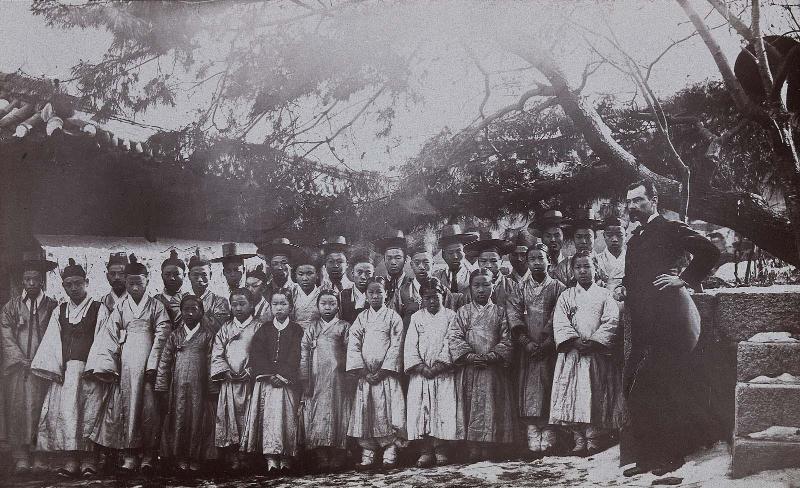The Foreign School in courtyard before building (NRICP Relic No.: 2875)