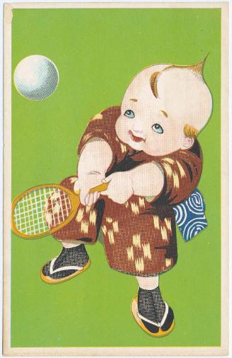 Kewpie Playing Tennis