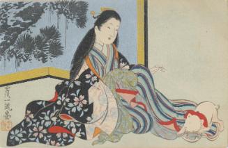 Courtesan Playing with a Cat
