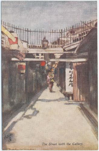 The Street with the Gallery, from the series Fair Japan–Souvenir of Japan-British Exhibition, 1910, in Raphael Tuck & Sons 'Ollette' Postacard 7911