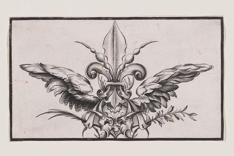 Fantastic Headdress with Fleur-de-Lis and Wings