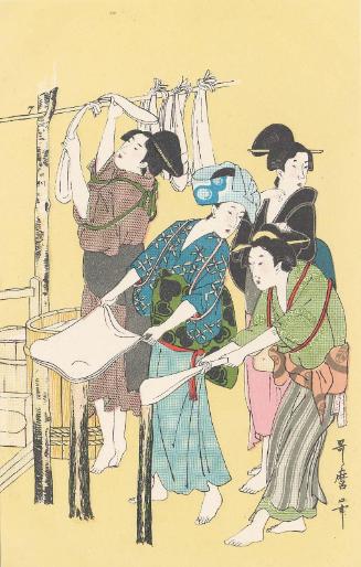 Reproduction of: No. 10 from the series Women Engaged in the Sericulture Industry (Joshoku kaiko tewaza-gusa)