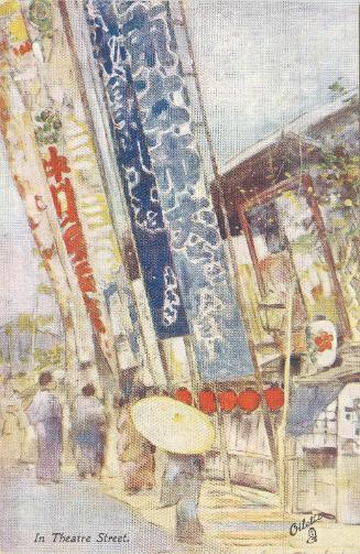 In Theater Street, from the series Fair Japan–Souvenir of Japan-British Exhibition, 1910, in Raphael Tuck & Sons 'Ollette' Postacard 7912
