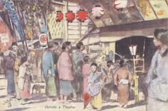 Outside a Theater, from the series Fair Japan–Souvenir of Japan-British Exhibition, 1910, in Raphael Tuck & Sons 'Ollette' Postacard 7912