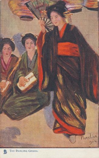 The Dancing Geisha, from the series Japanese Daily Life in Raphael Tuck & Sons 'Ollette' Postacard 6388