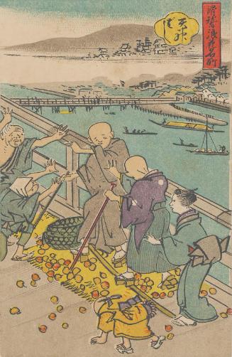 Tenjin-bashi, from the series Comical Views of Famous Places in Osaka (Kokkei Naniwa meisho)