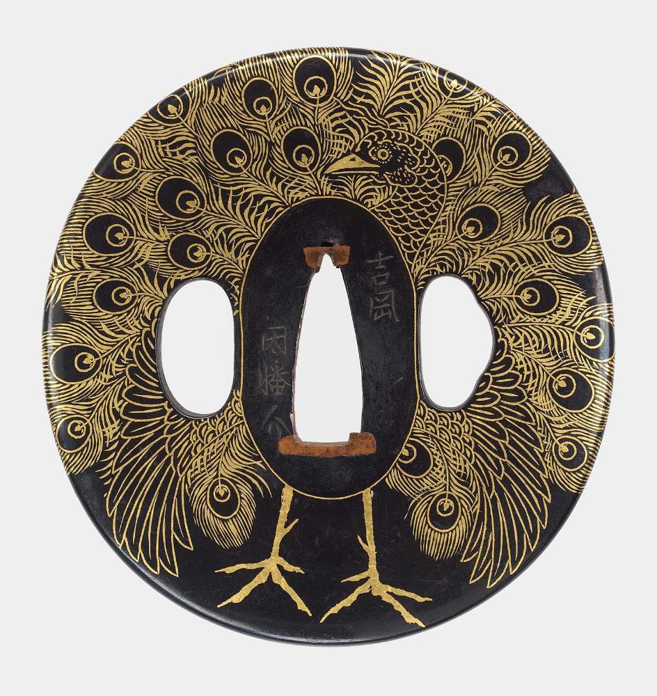 Tsuba with design of peacock