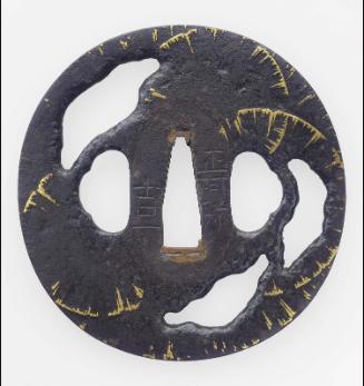 Tsuba with design of giant leaves