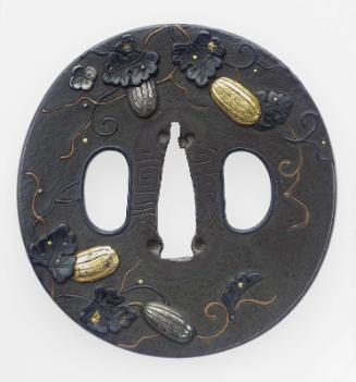 Tsuba with design of melons and nasubi