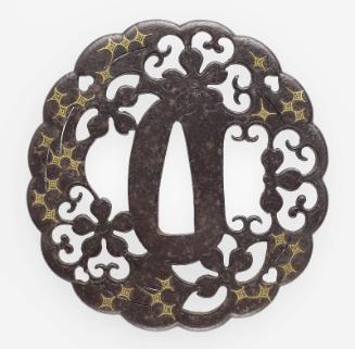 Tsuba with design of cherry-blossom