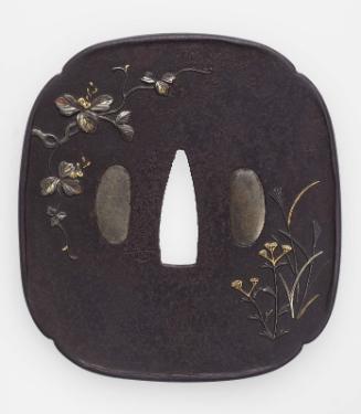 Tsuba with design of autumn plants