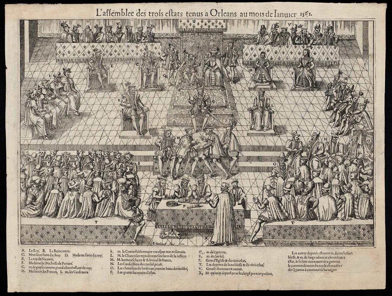 L'assemblée des trois estats tenus à Orleans au mois de Janvier, 1561. From series: Histoires diverses.