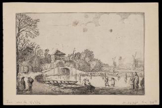 Landscape with frozen River