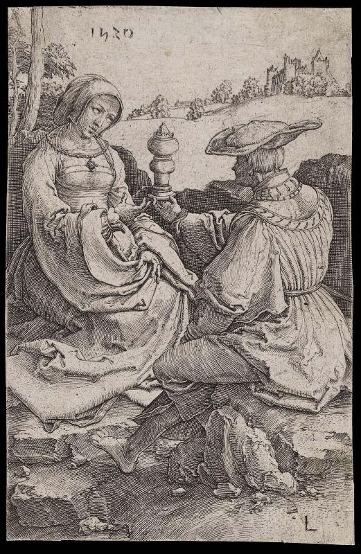 A Man and Woman seated in a Landscape