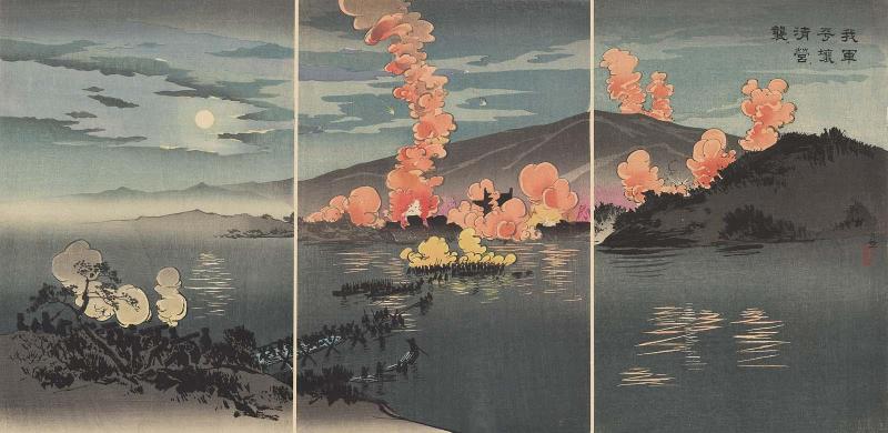 Our Army Attacks the Chinese Camp at Pyongyang (Waga gun Heijô no seiei o osou)