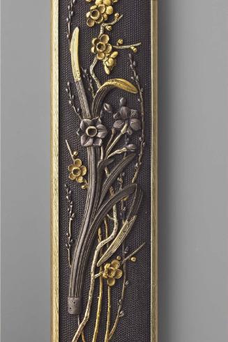 Kozuka with design of sprays of narcissus (suisen) and plum