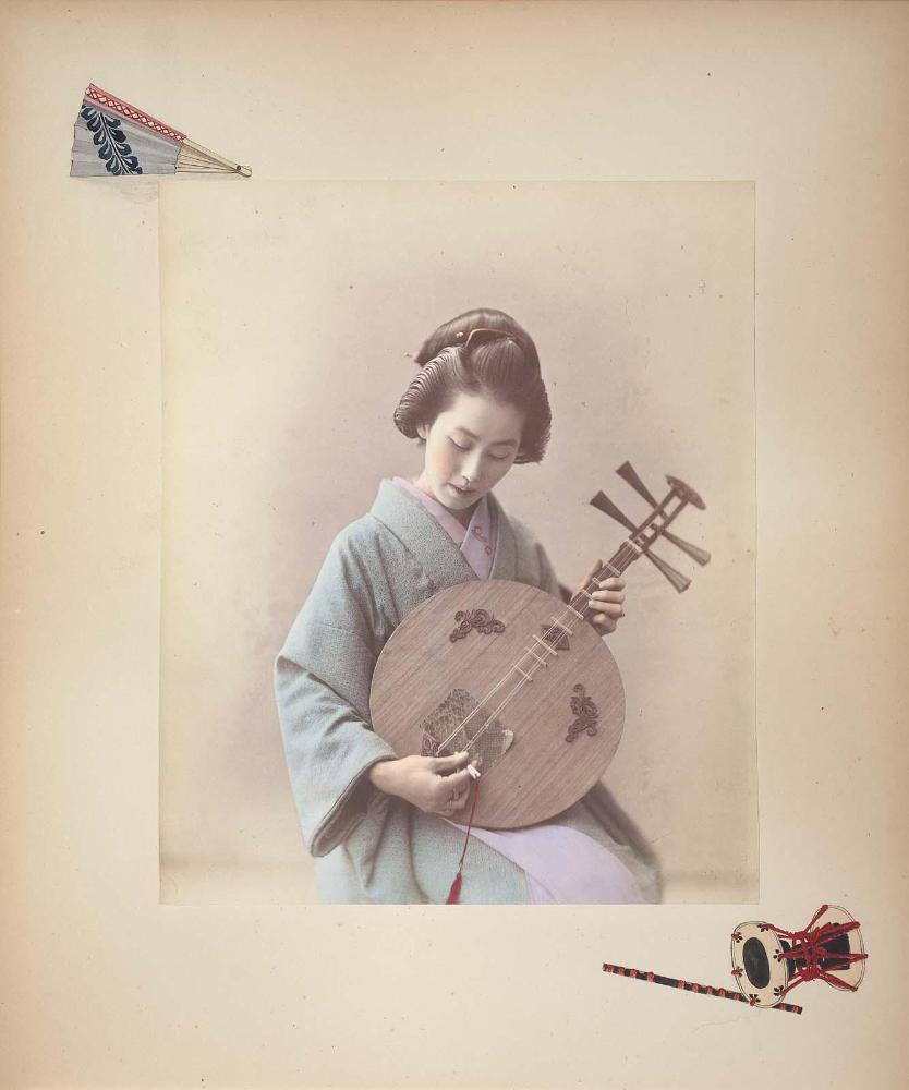 Woman Playing a Moon Zither (Gekkin)