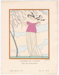 "L'Arbre en Fleurs - Robe d'été de Paul Poiret," plate IV from Gazette du Bon Ton, Volume 1, No. 5