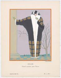 "Gilles - Grand manteau pour l'hiver," plate I from Gazette du Bon Ton, Volume 1, No. 1