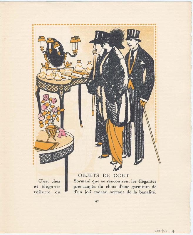 "Objets de Gout," advertisement from Gazette du Bon Ton, Volume 1, No. 2, p. 63